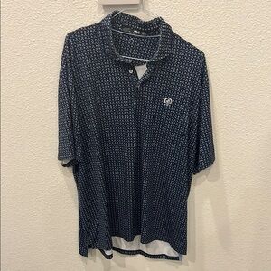 Men's Blue Patterned Polo Shirt